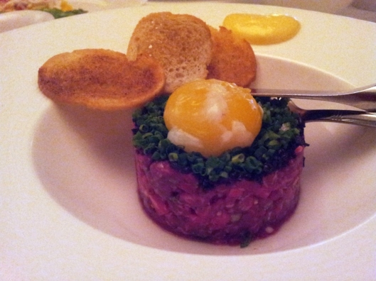 Wagyu Tartare with Egg Mollet