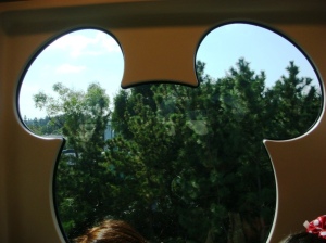 Mickey Mould window on Train